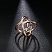 SHINCO Double Cross CZ Paved 18k Rose Gold Plated Trendy Party Rings Wide Band for Women Girls, Size 8