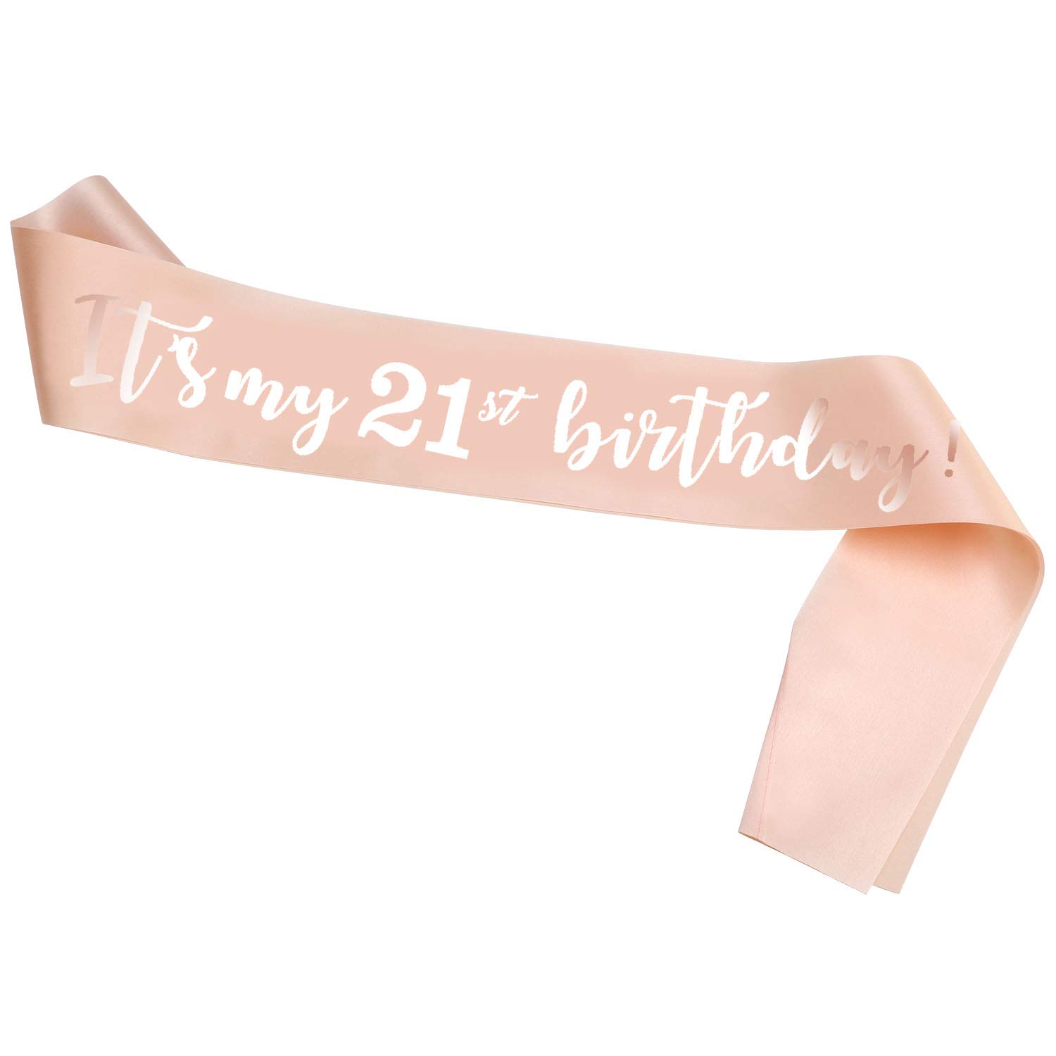 HOWAF Rose Gold 21st Birthday Sash Party Decoration for Girls, Women, One Size