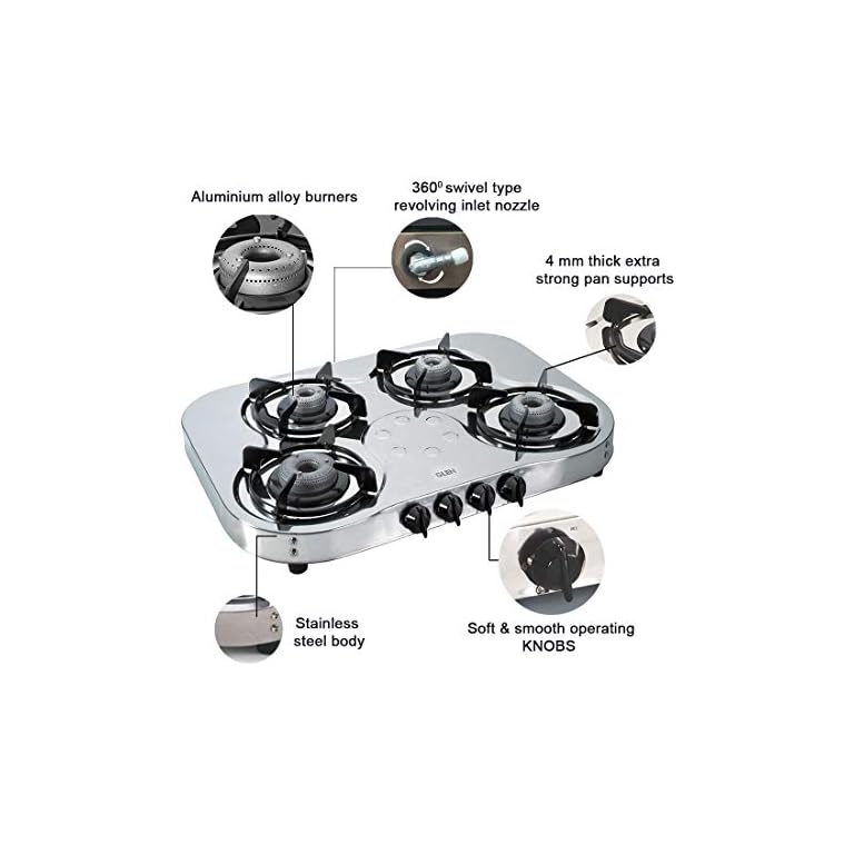 Glen 4 Burner Stainless Steel Gas Stove 1045 High Flame Mega Sale Online