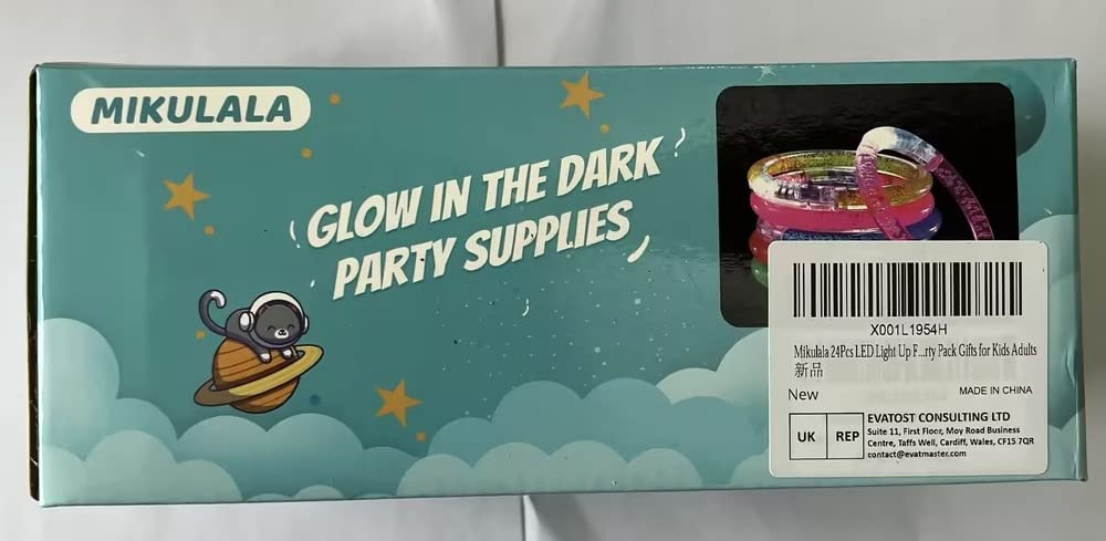 24Pcs Glow in the Dark Party Supplies for Kids/Adults, Flashing Light up Toys LED Bracelets Halloween Glow Sticks, Mardi Gras Party Favors Carnival Birthday Concert Gifts Accessory