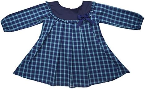 Marakitas Toddler &amp; Girl Long Sleeve Plaid Winter Casual Party Dress (Blue &amp; Green, 3T)