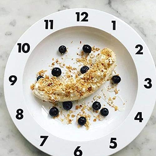 Zhoyea Durable Kids Plastic Plates Unbreakable Dinner Plates Tableware Dishes for Kids Cake Plates Snacks Plate (Color : Clock)