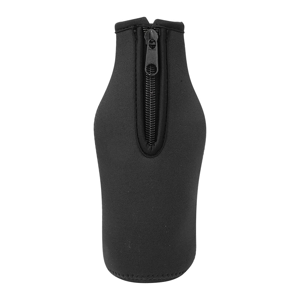 Beer Cooler Sleeve, Keep Beer Cold,Water Bottle Cooler Bag, 300ML Zip-up Bottle Jacket, Keep Hands Dry, Provides Cozy Grip, for 300ml Beer Bottles Beer Bottle Holder(Black)