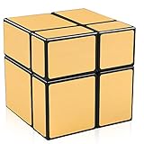 D-FantiX Shengshou Mirror Cube 2x2 Speed Cube Golden Mirror Blocks Unequal Shape Puzzles