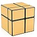 D-FantiX Shengshou Mirror Cube 2x2 Speed Cube Golden Mirror Blocks Unequal Shape Puzzles