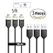 NetDot The 12th Generation USB2.0 Fast Charging Magnetic Micro USB and USB C Cable, 6.6' - Black (Pack of 3) (netdott2a3black)