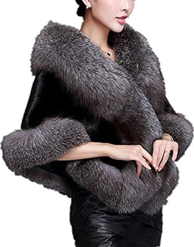 Zofirao Women's Fashion Luxury Soft Long Faux Fox Fur Shawl