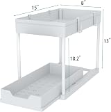 DEKAVA Under Sink Storage 2 Pack 2 Tier Sliding Organiser White view 6