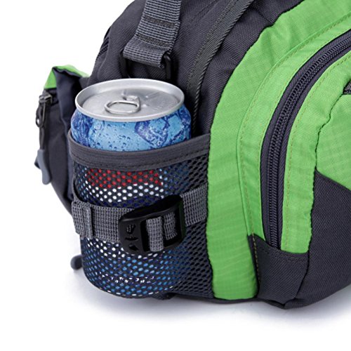 Han Shi- Sports Bag, Waterproof Running Belt Bum Waist Pouch Fanny Pack Camping Sport Hiking Shoulder Bag (Green)
