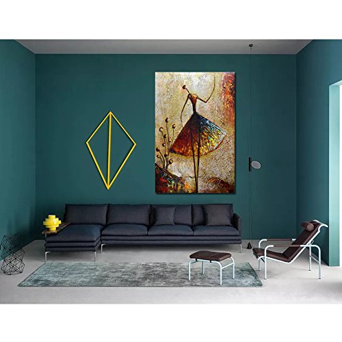 Metuu Oil Paintings, Ballet Dancer Girl Paintings Modern Home Decor Wall Art Painting Wood Inside Framed Hanging Wall Decoration Abstract Painting Ready to hang 24x36inch