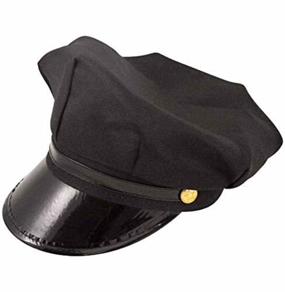 UNISEX CHAUFFEUR CAP DRIVERS COPS & ROBBERS PEAKED HAT FANCY DRESS ACCESSORIES#ONE SIZE