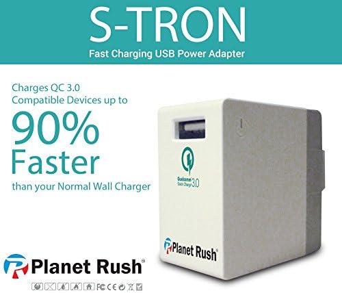 Quick Charge 3 Fast 18W USB Foldable Travel Wall Charger Certified (QC 1.0 - 2.0 Compatible) Retail Box Ultra Portable Universal Overcharge Protection Galaxy S7/S6/Edge/Plus Note 4/5 Nexus and more