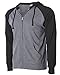 Global Blank Mens Lightweight Hoodie Soft T-Shirt with Zipper and Pockets XL Charcoal/Grey
