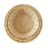 Fruit Bowl,Set of 3,Wicker Fruit Basket Bread Tray