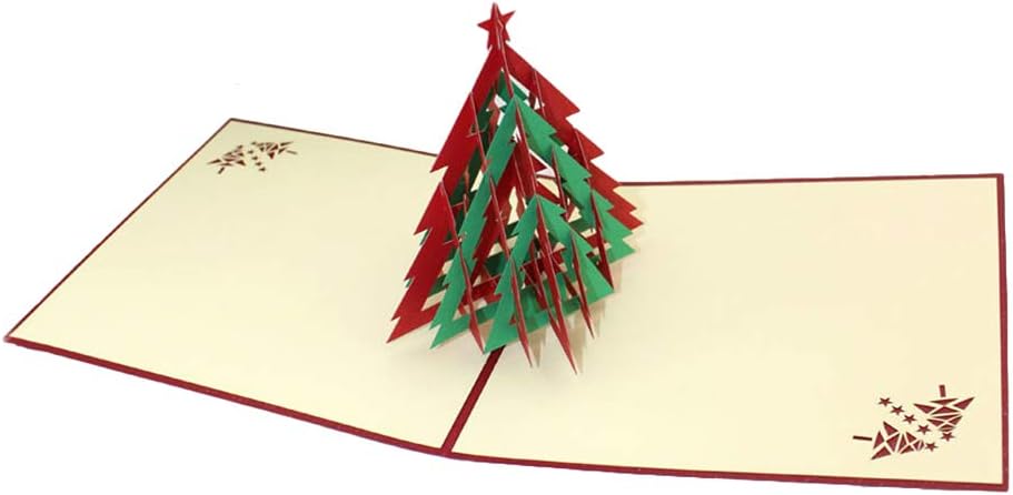Daorier Biglietto Di Auguri Di Natale 3d Motivo Albero Di Natale Personalizzato Amazon It Casa E Cucina