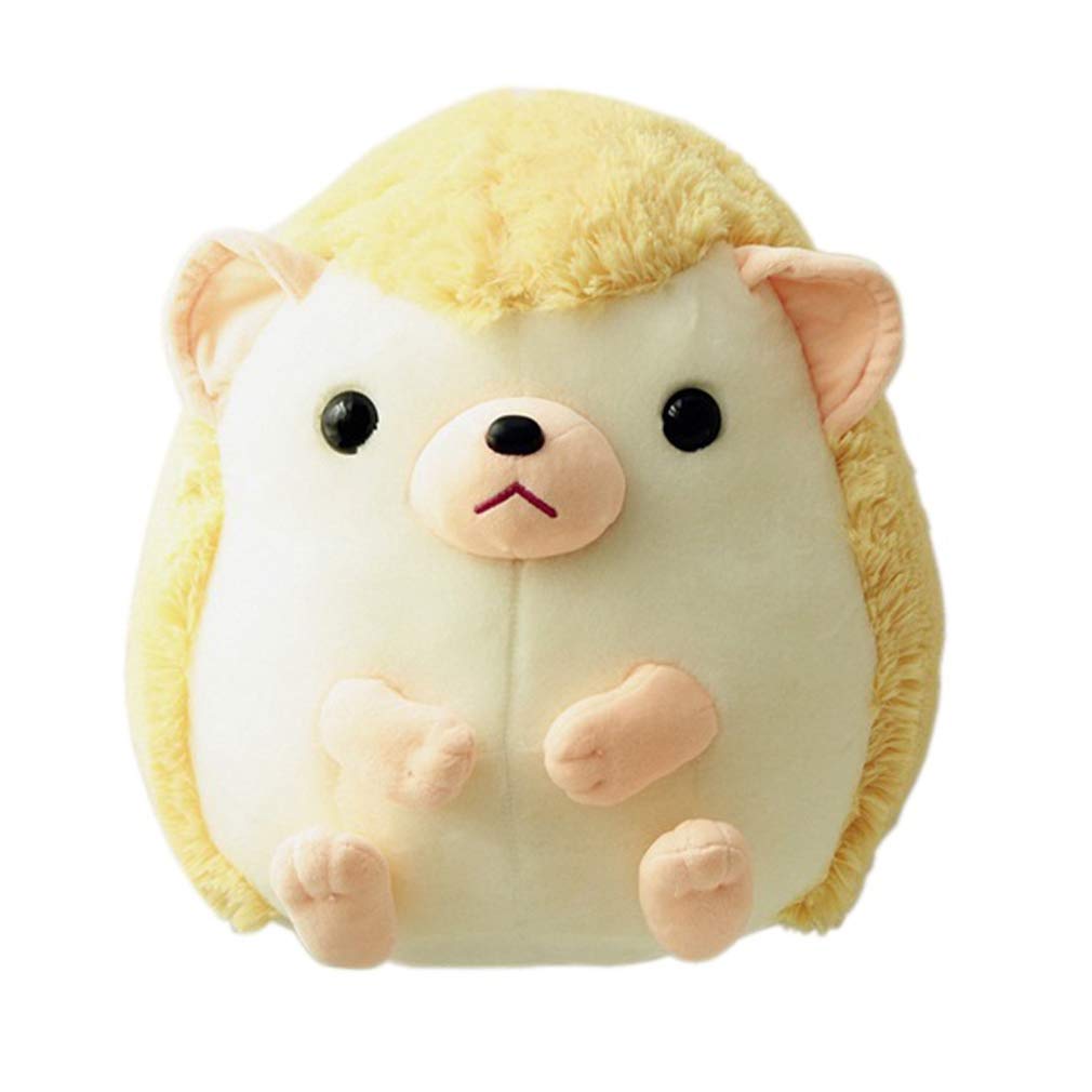 Yxian Plush Hedgehog Plush Cute Hedgehog Animal Toy Children Accompany party Christmas Halloween House Decoration Multiplayer Interactive Game(Yellow hedgehog)