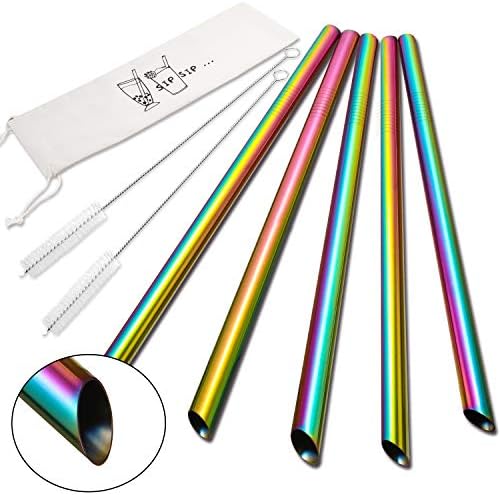 50 Pack Stainless Steel Boba Straws - 0.5 Inch Wide, 8.45 Inch Long, Silver Reusable Metal Straws - View #10