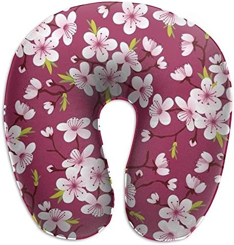 Cherry Blossom Comfortable Support Neck Pillow Massager Memory Foam U-SHAPE For Travel People