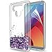LG G6 Case,LG G6 + Glitter Case with HD Screen Protector for Girls Women,LeYi Bling Shiny Moving Quicksand Liquid Clear TPU Protective Phone Cover Case for LG G6/LG G6 Plus ZX Purple