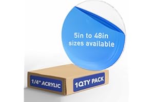 SPEEDYORDERS 1/4" Plexiglass Sheet, 12 Inch Diameter Clear Acrylic Lucite Circle, Round Cake Disc, Disk Table Top, Backdrop Made in USA