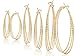Silver Gold Gunmetal Black Rhodium Plate Hoop Earrings Set For Women Teen Fashion Jewelry 3 Pairs (Gold)