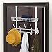 NEX Over The Door Coat Hook Organizer Bathroom Towel Hanging Rack, White(D012A)