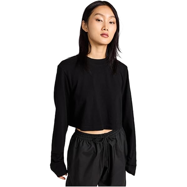 Cotton Citizen Women's Tokyo Crop Tee, Jet Black, XS at