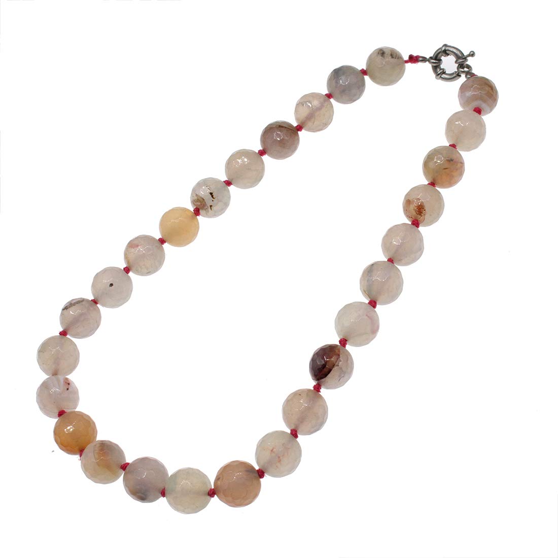 Treasurebay Stunning 14mm Gemstone Necklace Women's Necklace (Agate Gemstone 3)