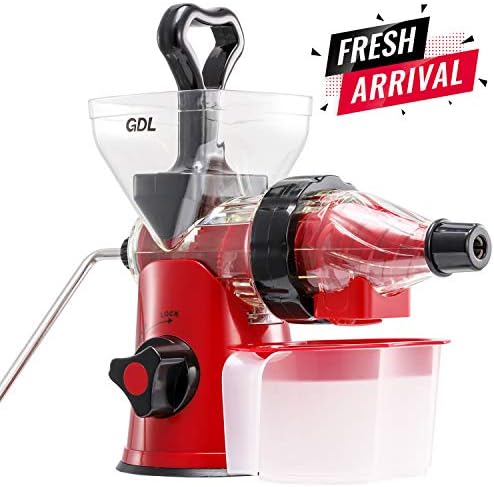 Manual Slow Masticating Juicer, Easy to Clean Hand Juicer Machine Extractor for Vegetable & Fruit - No Electricity Needed