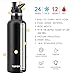 TOPOKO 25oz Hydro Double Wall Flask Stainless Steel Water Bottle, Bite Valve Top, Vacuum Insulated, Sweat Proof, Leak Proof Sports Thermos. Standard Mouth 25oz, BPA-Free, Keep Cold 24 Hours (Black)