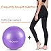 PROMIC Exercise Ball (65 cm) with Foot Pump, Professional Grade Anti Burst & Slip Resistant Stability Balance Yoga Ball for Yoga, Workout, Cardio Drumming, Classroom, Work Ball Chair (Purple)