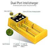 Ebat EQ2 Smart Battery Charger for Li-ion Ni-MH/Ni-CD 18650 26650 AA AAA 20700 21700 CR123 & More Rechargeable Batteries - 2 Slot Charger