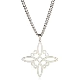 Dreamtimes Silver Color Witch Necklace for Women Celtic Knot Necklace Witches Knot Protection Amulet Triquetra Necklace Wiccan Jewelry Satanic Necklace Witch Pendant Jewelry