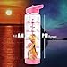 32oz Straw Water Bottles, Large Infused Fruit Water Infusion Bottles Time Markings, BPA Free Leak Proof Sport Travel Water Bottle with Measurements, Office Detox Infuser Tritan Drinking Bottle, Pink