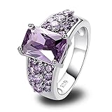 Psiroy Women's 925 Sterling Silver 5cttw Amethyst Filled Ring