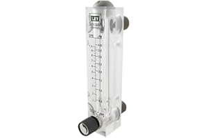 uxcell Black Adjustable Knob 0.1-1 GPM Panel Type Water Flow Meter LZM-15