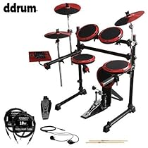 ddrum DD1 Complete Electronic Drum Kit with ChromaCast 10ft Cables, Earbuds & GoDpsMusic 5A Drumsticks
