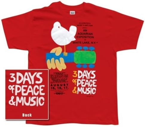 Woodstock 1969 - Mens Woodstock Poster - T-shirt Medium Red