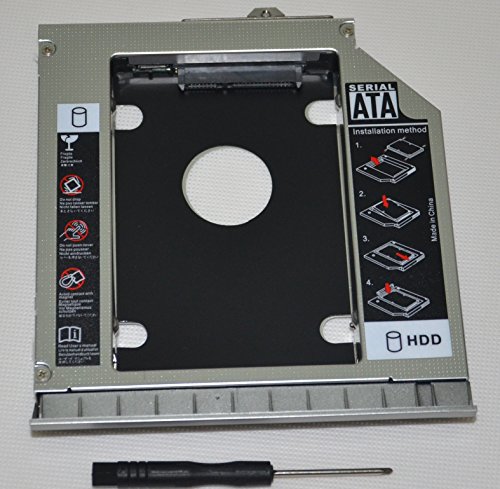 Deyoung 2nd HDD SSD Hard Drive Caddy for HP Elitebook 8460p 8460w 8470p 8470w with Faceplate / Bezel and Mounting Bracket