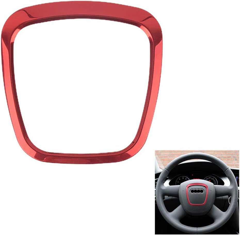 LSYBB Steering Wheel Trim Sticker Emblems Decorative Frame Cover Sequins Sticker Accessories for Audi A4 A5 A6 Q5 Q7 Chrome