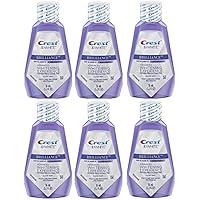 Crest 3D White Brilliance Teeth Whitening Mouthwash, Clean Mint, Travel Size 1.2 oz (36ml) - Pack of 6