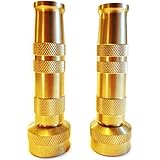 High Pressure Lead-Free Brass 2 Hose Nozzles with 6 Hose Washers, 4 O-Rings and Secret Gardening Method eBook