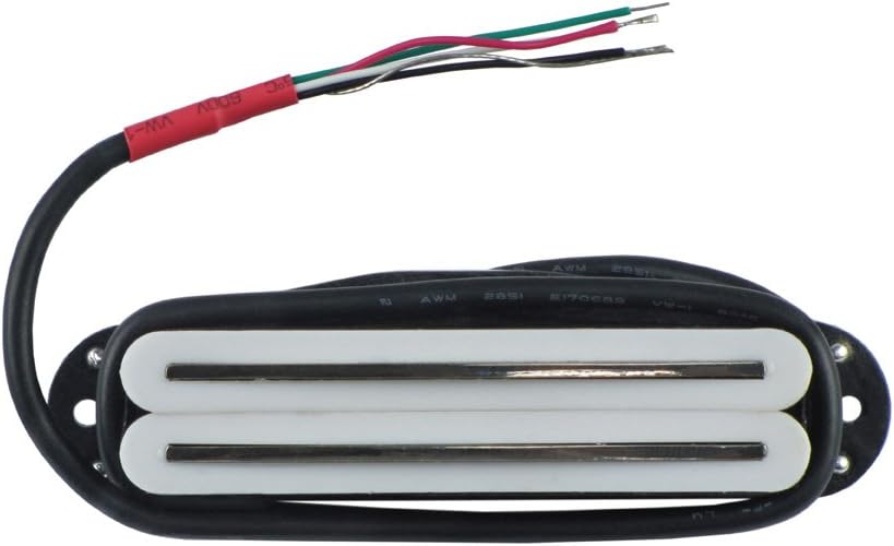 FLEOR Ceramic Hot Rail Single Coil Sized Humbucker Pickup Middle Pickup for ST Electric Guitar White, White,9-10K, 9-10K