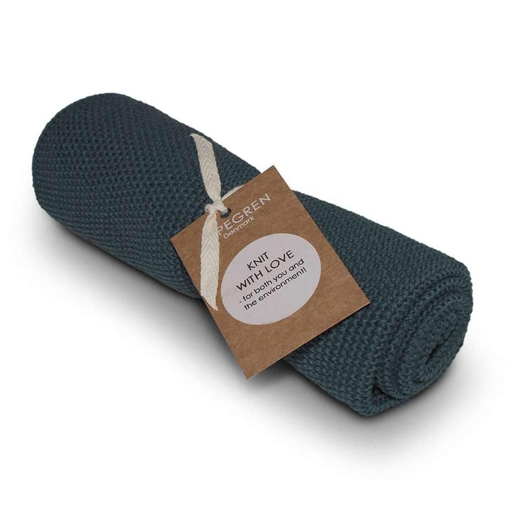 Aspegren Denmark - Knitted Towel - Solid Indigo Cotton 40 x 50 cm