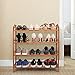 Homfa Bamboo Shoe Rack 4-Tier Entryway Shoe Shelf Storage Organizer for Home & Office Easy to Assemble (Natural Color)