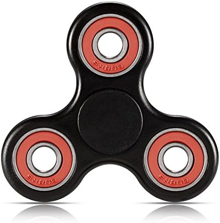 TOMOMO Tri-Spinner Fidget Toy With Premium Hybrid Ceramic Bearing (Black-orange)