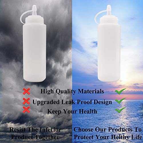 Squeeze Bottle Condiment Squeeze Bottles Plastic ketchup Squeeze Squirt bottle For Sauce,BBQ, Dressing, Paint, Workshop, Pancake Art Dispenser 8 pack 12 OZ - Thumbnail 2
