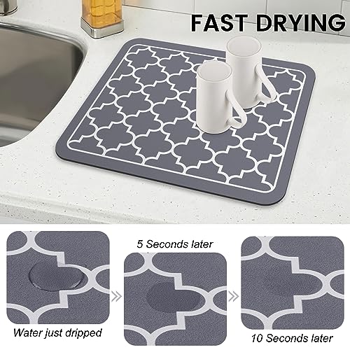 WISELIFE Dish Drying Mat Coffee Mat Super Absorbent Drying Mat Large