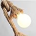 Borang Double Heads Retro Rope Lights Loft Vintage Lamp Bedroom Dining Room Pendant Hand Knitted Hemp Rope 200 cm