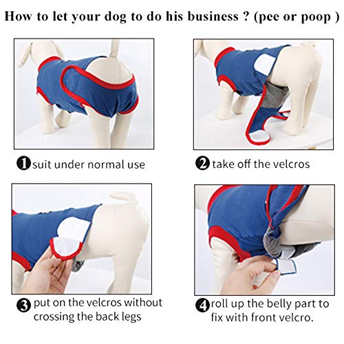 FOREYY Dog Professional Recovery Suit Abdominal Wound Protector Puppy Medical Surgical Clothes Post-Operative Vest Pet After Surgery Wear E-Collar & Cone Alternative (L)